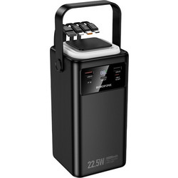 Borofone BJ65B Power Bank 80000mAh 22.5W με Ενσωματωμένα Καλώδια USB-C Lightning & micro USB Quick Charge 3.0 & Power Delivery Black