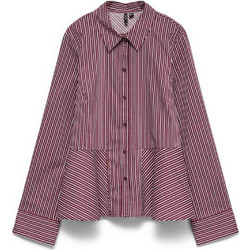 Vero Moda Μακρυμάνικο Γυναικείο Πουκάμισο Βαμβακερό Mονόχρωμο Μπορντό 10351535