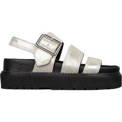 Clarks Orianna Over Δερμάτινα Γυναικεία Σανδάλια Ασημί 26171508