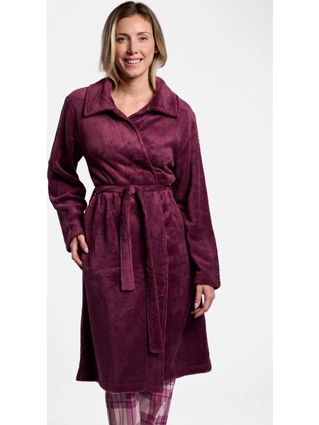 Muydemi Γυναικεία Ρόμπα Χειμωνιάτικη Fleece Μπορντό 26269