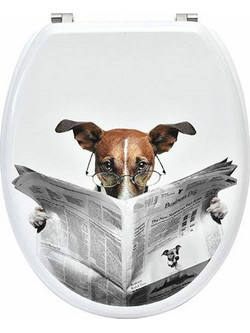 Aria Trade Reading Dog Καπάκι Λεκάνης Οβάλ Πλαστικό Πολύχρωμο 37.2x45.6cm 4103383