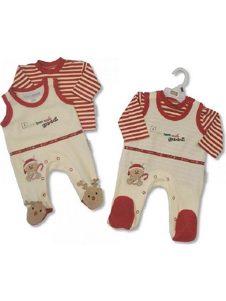 Nursery Time Βρεφικό Σετ για Αγόρι Χειμωνιάτικο Μπεζ Κόκκινο 1312-0144