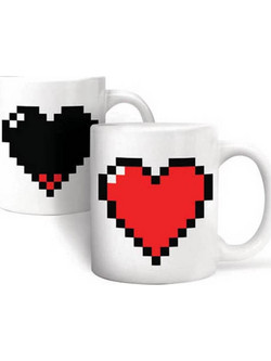 Kikkerland Heart Κούπα Κεραμική Heat Changing Λευκή Κόκκινη 330ml