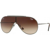 Ray-Ban RB3597 004/13 Ανδρικά Γυαλιά Ηλίου Μάσκα Μεταλλικά Ασημί με Καφέ Degradee Φακό