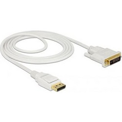 Delock Cable DisplayPort 1.2 male to DVI 24+1 male passive 2m white (83814)
