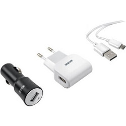 Κιτ Φορτιστών 3 σε 1 ACME (CH13) - 5W - 1x USB-A (Wall) + 1x USB-A (Car) CH13