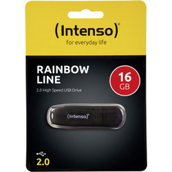 Intenso Rainbow Line 16GB USB Stick 2.0 με USB-A Μαύρο