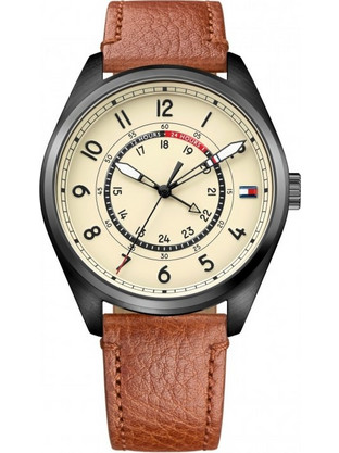 Tommy Hilfiger Dylan Ανδρικό Ρολόι με Καφέ Δερμάτινο Λουράκι 1791372