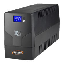 Infosec X2 LCD Touch 700 UPS Line Interactive 700VA 350W με 2 Πρίζες Schuko