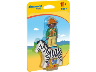 Playmobil 1-2-3 Φύλακας με Ζέβρα για 1,5+ Ετών 9257
