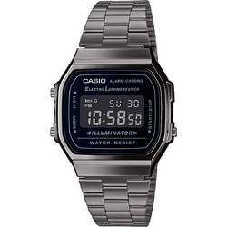 Casio Vintage Ψηφιακό Ανδρικό Ρολόι Χρονογράφος με Γκρι Μεταλλικό Μπρασελέ A-168WEGG-1BEF