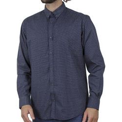 Double Ανδρικό Πουκάμισο Βαμβακερό Μακρυμάνικο Slim Fit Navy Μπλε GS-503