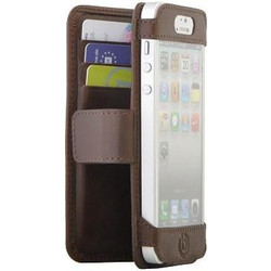 BUGATTI ΘΗΚΗ IPHONE SE/5S/5/5C LEATHER OPEN BOOKCASE BROWN