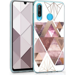 KW TPU Silicone Case Huawei P30 Lite - IMD Design Light Pink / Rose Gold / White (47501.02)