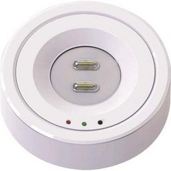 Φωτιστικό ασφαλείας 6W με 2 led στεγανό IP40 στρογγυλό 13cm x 4cm (εφεδρικός φωτισμός) μπαταρίας λιθίου 2200mAh 180lumen ψυχρό λευκό φως