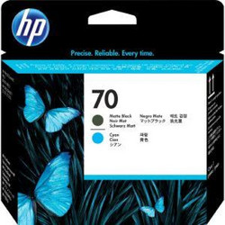 HP 70 Matte Black & Cyan Πακέτο 2 Μελανιών Εκτυπωτή Inkjet C9404AE