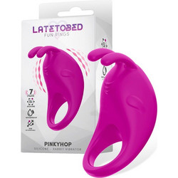 LateToBed Hophop Vibrating Cock Ring Ελαστικό Δαχτυλίδι Πέους Σιλικόνης με Δόνηση Ροζ