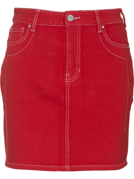 Kendall + Kylie Μίνι Φούστα Τζιν Ψηλόμεση Pencil Κόκκινη KKFALL18S51