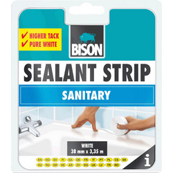 ΤΑΙΝΙΑ ΑΡΜΩΝ ΜΠΑΝΙΟΥ SEALANT STRIP SANITARY ΛΕΥΚΗ 13mmx3.35m BISON 6302090
