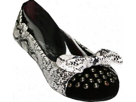 Μπαλαρίνα Footzyfolds Bali Rivet white-black