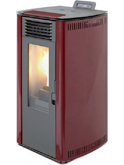 Eva Calor Linea Round 12 Red Σόμπα Pellet Αερόθερμη 10.1kW