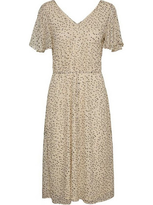 Vero Moda Midi Καλοκαιρινό Καθημερινό Φόρεμα Μπεζ 10245702