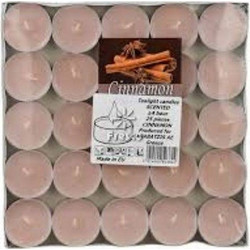 Tealight Candles Κεράκια Ρεσώ 25 τμχ 4 ωρών Καύσης Κανέλα