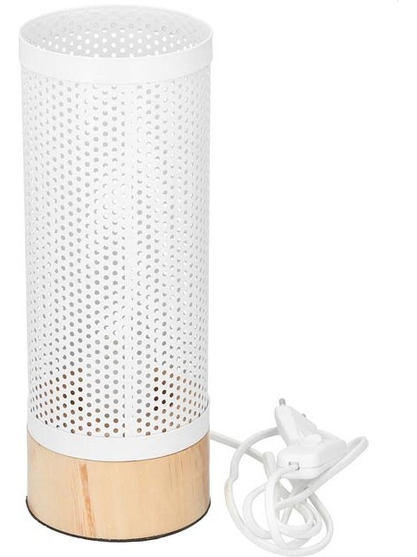 Grundig Επιτραπέζιο Φωτιστικό Πορτατίφ σε λευκό χρώμα με ξύλινη βάση, 11x29 cm, Table Lamp - Grundig