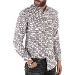 Stefan Ανδρικό Πουκάμισο Βαμβακερό Μακρυμάνικο Slim Fit Γκρι 9000-FW21