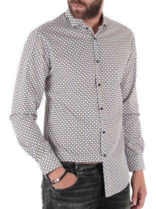 Stefan Ανδρικό Πουκάμισο Βαμβακερό Μακρυμάνικο Slim Fit Γκρι 9000-FW21