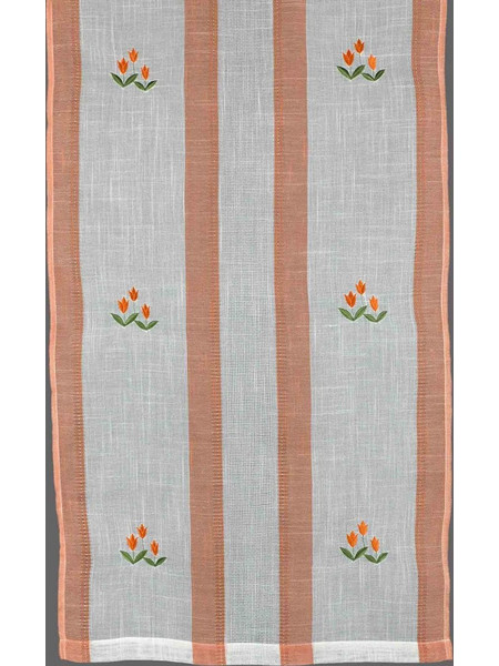 Silk Fashion Κουρτίνα Παραθύρου Floral με Θηλιές 60x130 315 Πορτοκαλί
