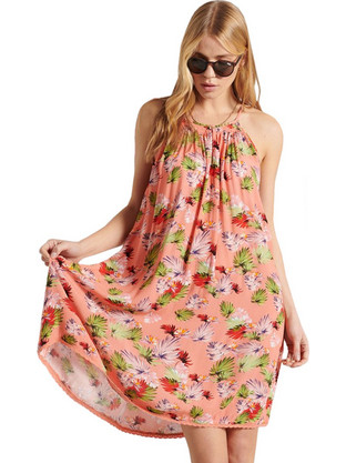 Superdry Beach Mini Καλοκαιρινό Καθημερινό Φόρεμα Σομόν W8010724A-5DY
