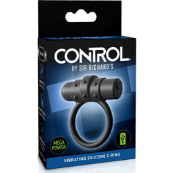 Pipedream Sir Richard's Vibrating Silicone C-Ring Ελαστικό Δαχτυλίδι Πέους Σιλικόνης με Δόνηση Μαύρο