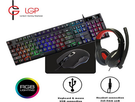 Lamtech Lgp LGP021806 Σετ Gaming Πληκτρολόγιο RGB Black