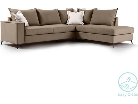 Pakoworld Romantic Γωνιακός Καναπές Αριστερή Γωνία Καφέ 290x235x95cm 168-000027