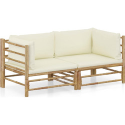 vidaXL Σετ Σαλόνι Κήπου Bamboo 2τμχ Καφέ 3058201