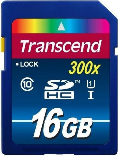 Κάρτα Μνήμης Transcend 300X SDHC 16GB Class 10 UHS-I