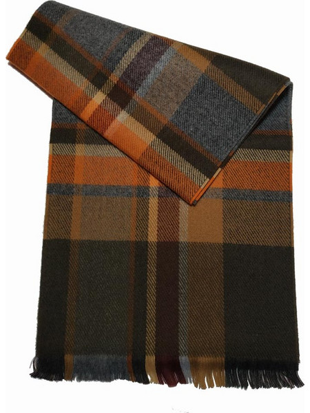 Κασκόλ ανδρικό καρώ λαδί Pierre Quioc Scarf Checked Olive Green