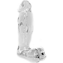 Kiotos Γυάλινο Dildo με Όρχεις 13cm Clear