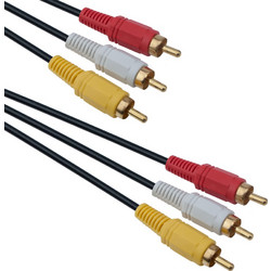 Καλώδιο DeTech 3xRCA Μ/Μ, High Quality, 1.5m