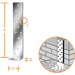 Γωνία ενισχυμένη γαλβανιζέ 300x40x40mm