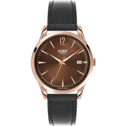 Henry London Vintage Harrow Ανδρικό Ρολόι με Μαύρο Δερμάτινο Λουράκι HL39-S-0048