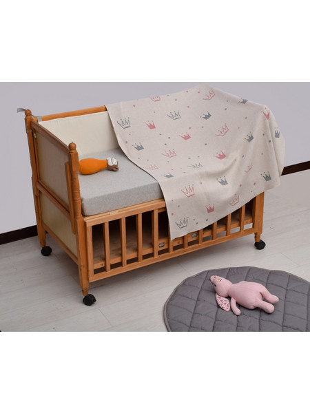 Liolios Home Bebe Crown Κουβέρτα Βαμβακερή 80x100 Μπεζ