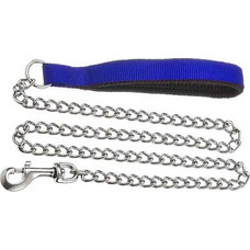 Chain Lead with Neoprene Handle Blue XS 1,6mm*120cm