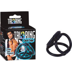 Seven Creations Tri 3 Ring 4cm Ελαστικό Δαχτυλίδι Πέους 4cm Μαύρο