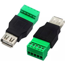 Hadex USB-A female socket with terminal block
