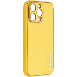 Forcell LEATHER Case for IPHONE 13 Pro - Yellow