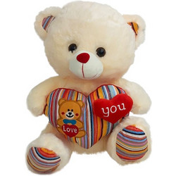LV-002 ΛΟΥΤΡΙΝΟ ΑΡΚΟΥΔΑΚΙ ΑΓΑΠΗΣ LOVE YOU 22CM ΜΠΕΖ