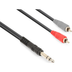 VONYX CX328-1 Καλώδιο Jack 6.3mm STEREO αρσενικό σε 2 x RCA αρσενικά 1.5m 177.760