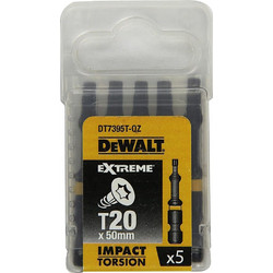 ΣΕΤ 5 ΤΕΜ DEWAL EXTREME IMPACT TORSION ΜΥΤΕΣ TORX T20 50MM DT7395T